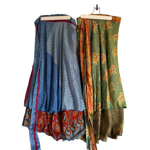 PLUS size Layer Wholesale Magic Wrap around beach Skirts 2 Pc Mix Lot